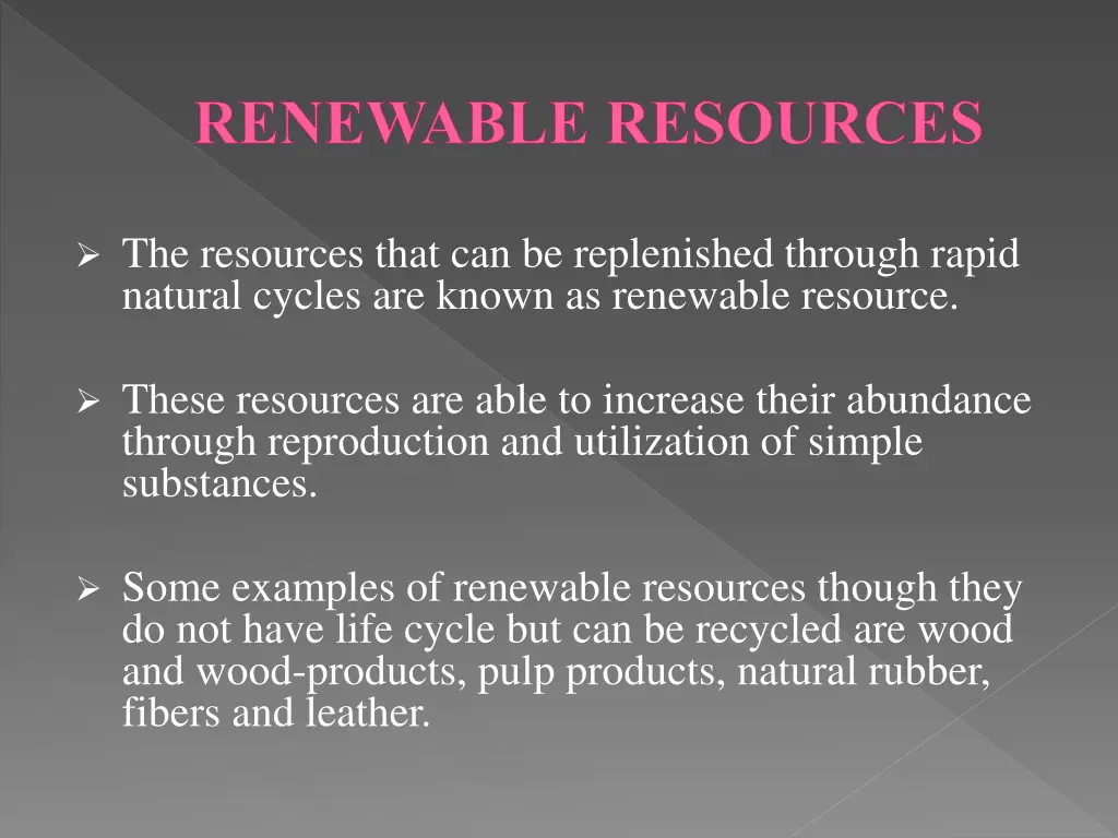 renewable resources