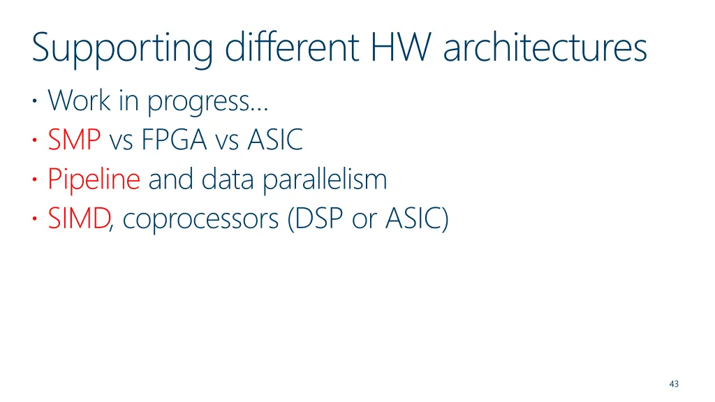 supporting different hw architectures work