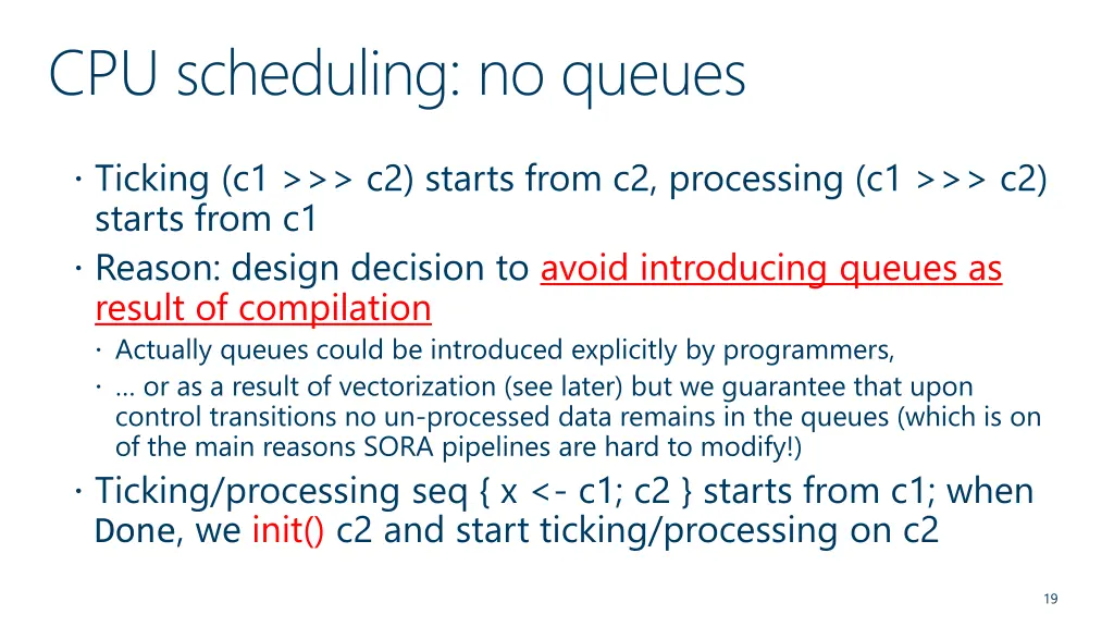 cpu scheduling no queues