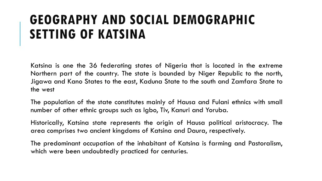 geography and social demographic setting