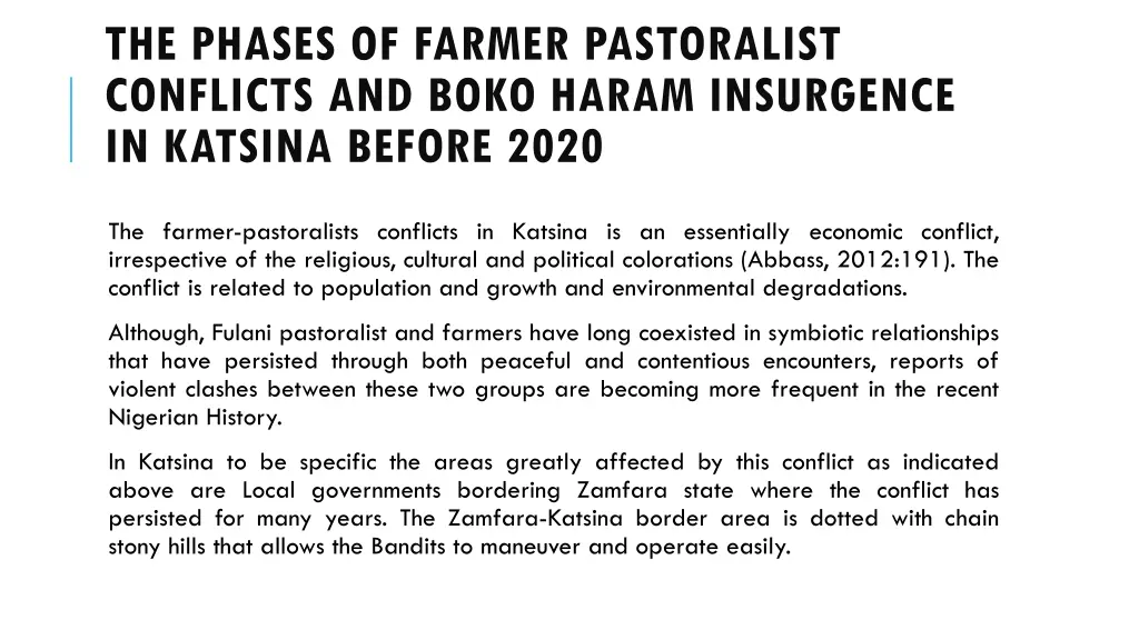 the phases of farmer pastoralist conflicts