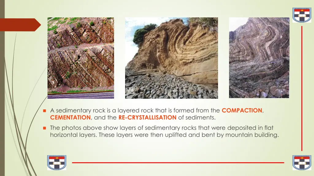 a sedimentary rock is a layered rock that