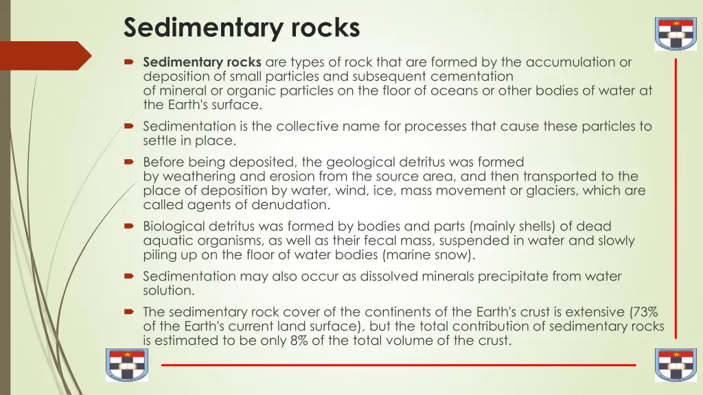 sedimentary rocks