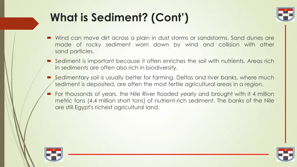 what is sediment cont