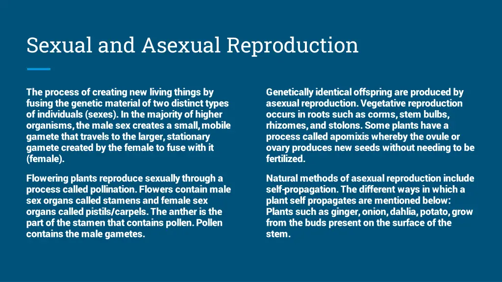 sexual and asexual reproduction