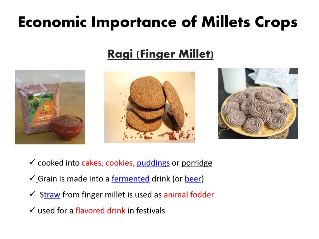 economic importance of millets crops