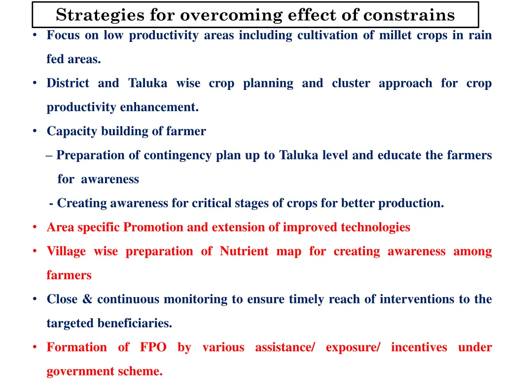 strategies for overcoming effect of constrains