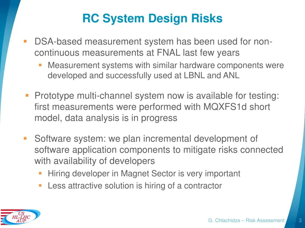 rc system design risks