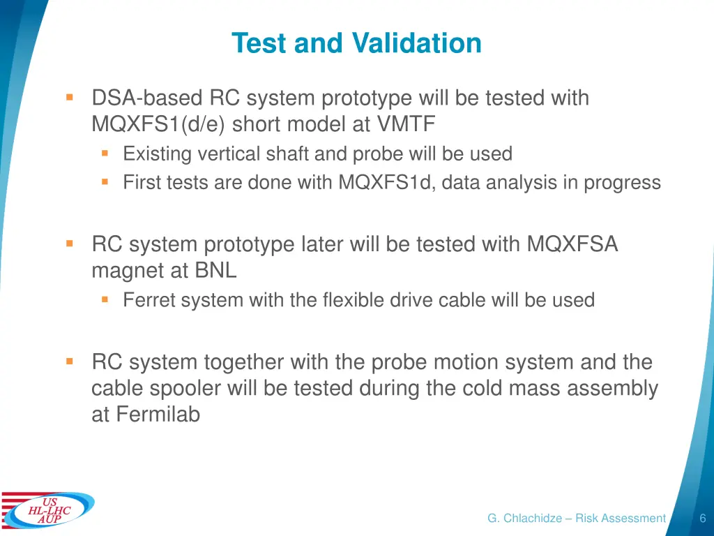 test and validation