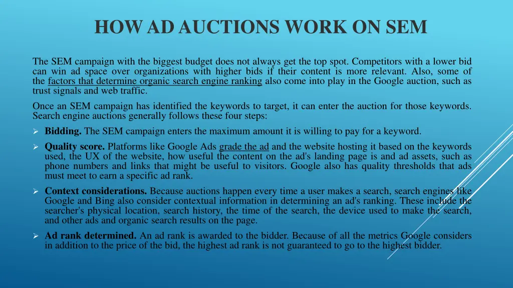 how ad auctions work on sem