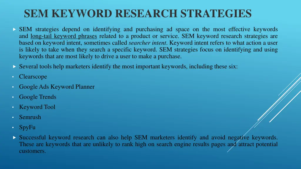 sem keyword research strategies