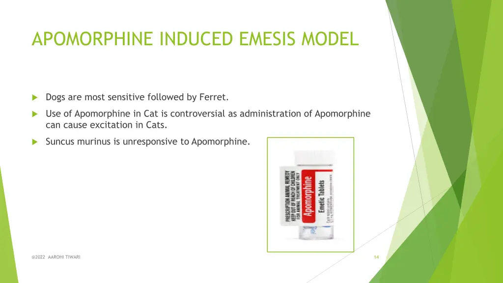 apomorphine induced emesis model