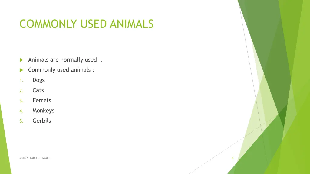 commonly used animals