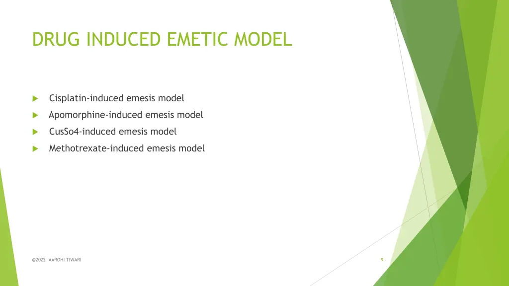 drug induced emetic model