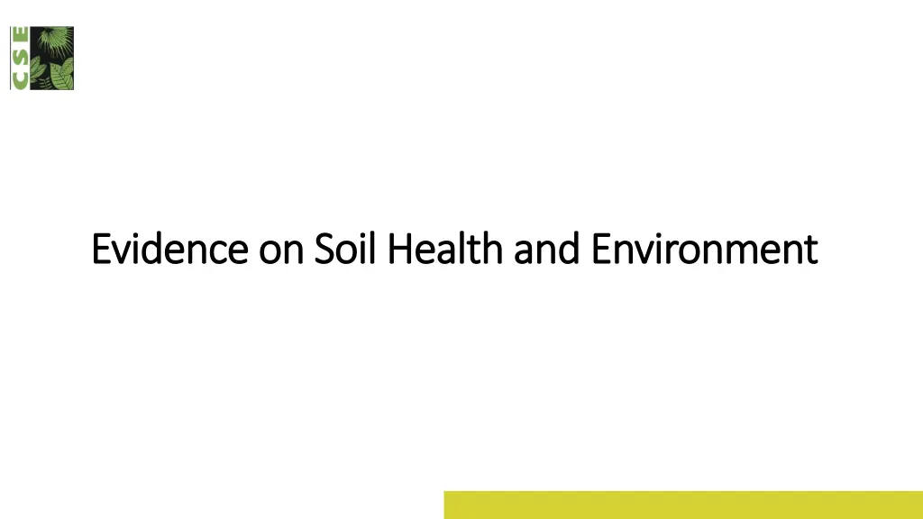 evidence on soil health and environment evidence