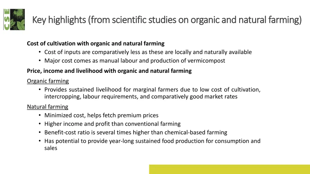 key highlights from scientific studies on organic 1