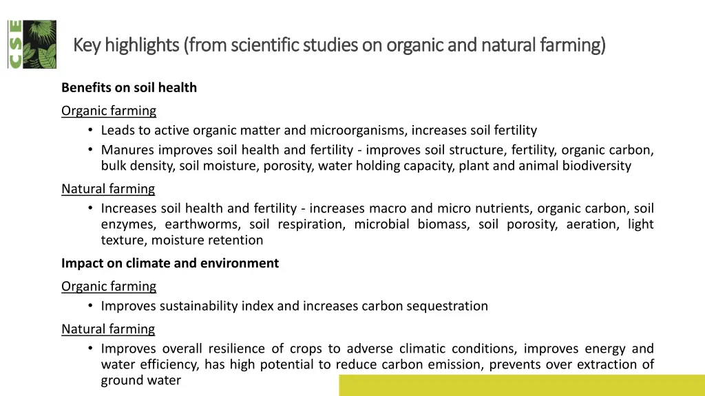 key highlights from scientific studies on organic 2