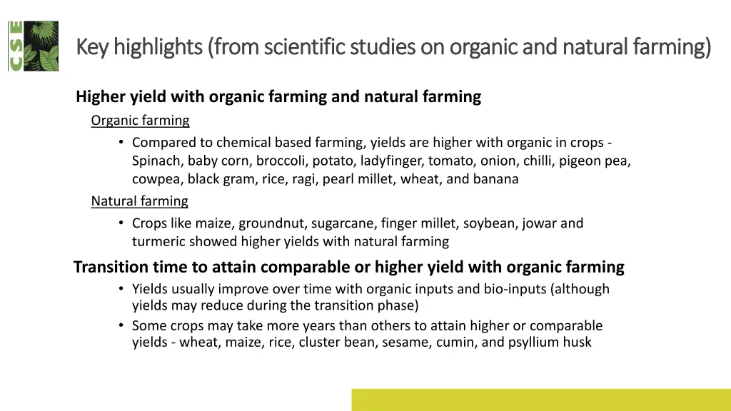 key highlights from scientific studies on organic