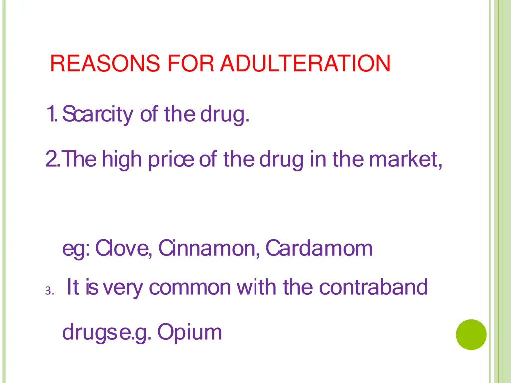 reasons for adulteration