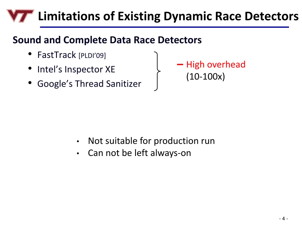 limitations of existing dynamic race detectors