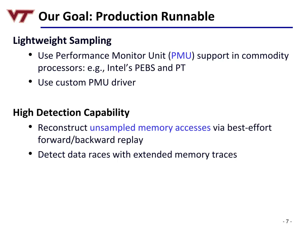 our goal production runnable