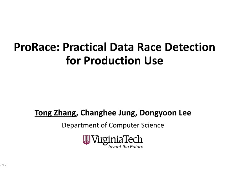 prorace practical data race detection