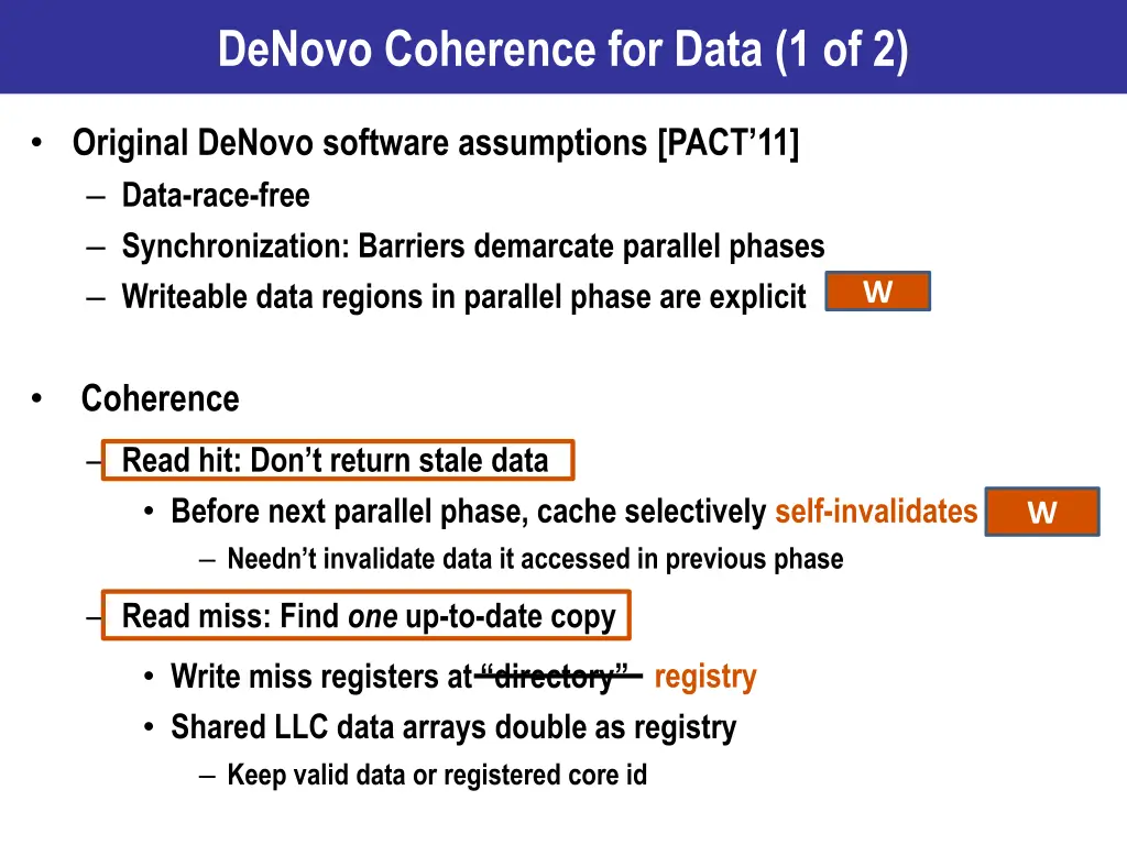 denovo coherence for data 1 of 2