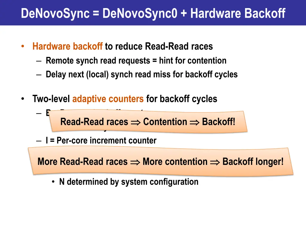 denovosync denovosync0 hardware backoff