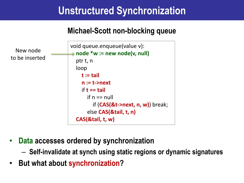 unstructured synchronization