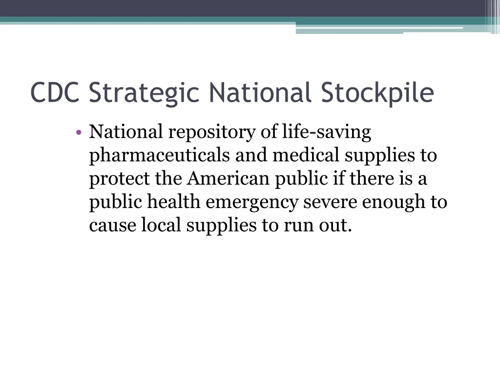 cdc strategic national stockpile