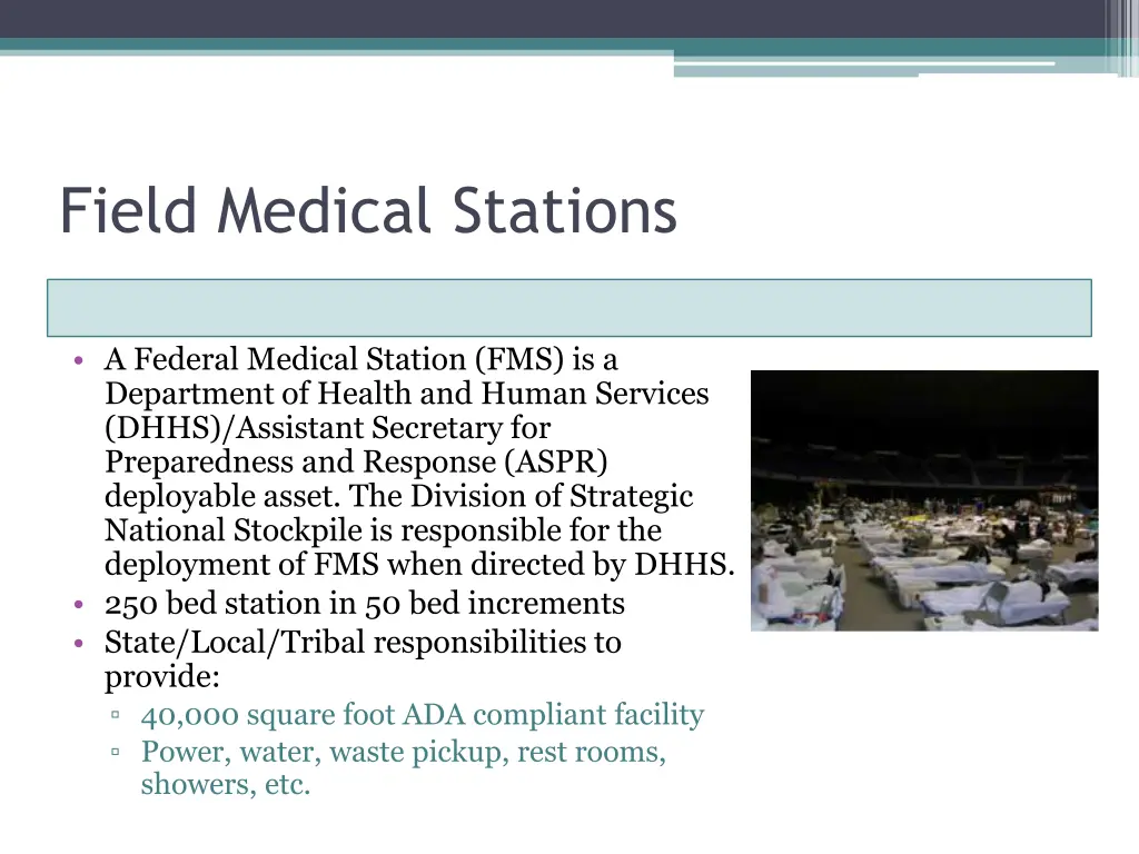 field medical stations