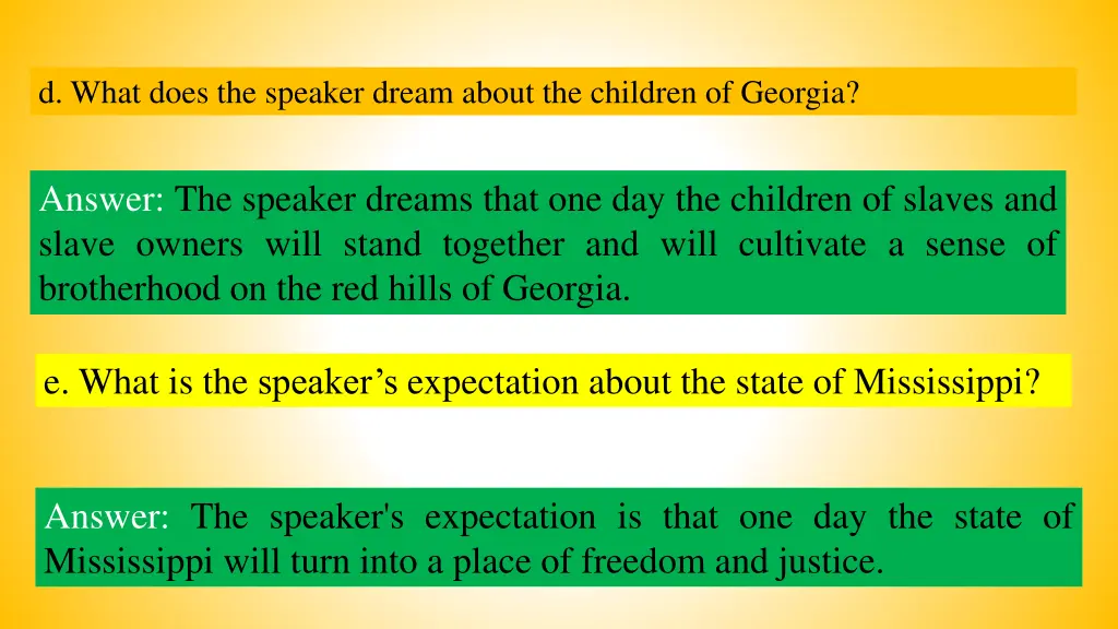 d what does the speaker dream about the children