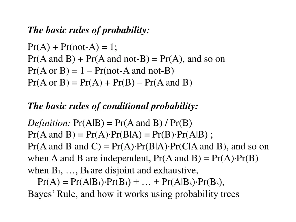 the basic rules of probability