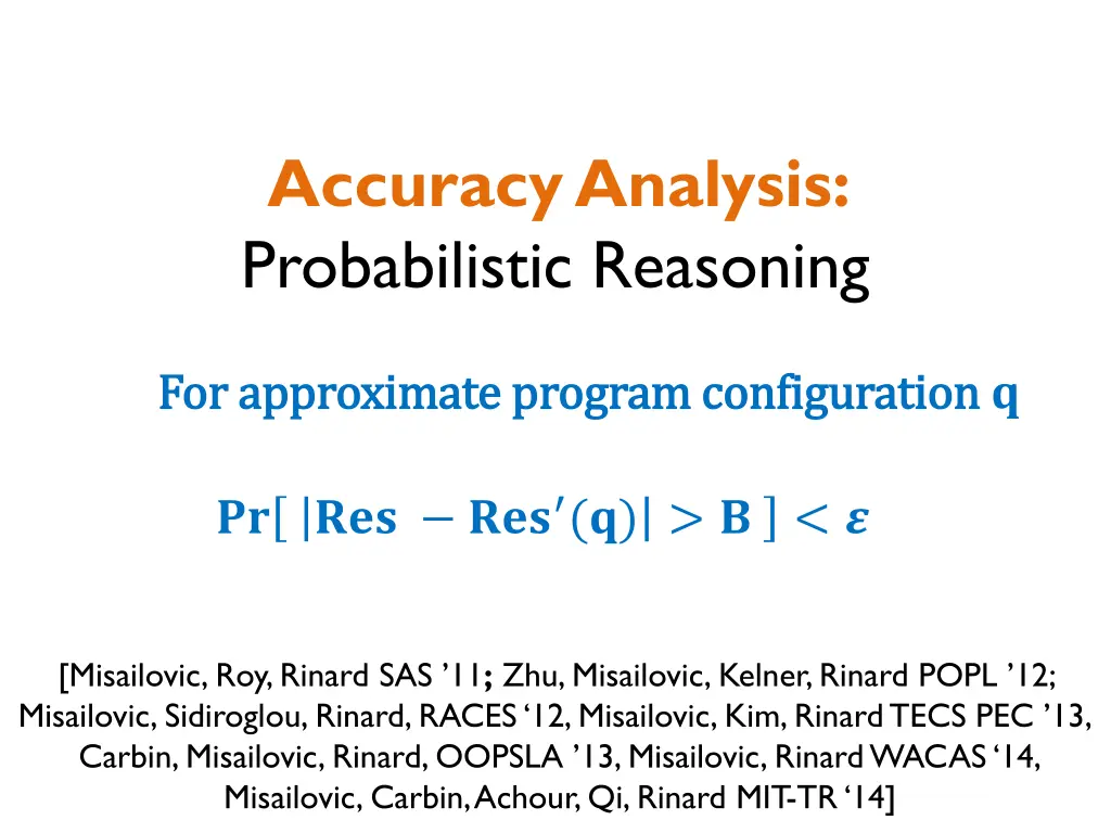 accuracy analysis probabilistic reasoning