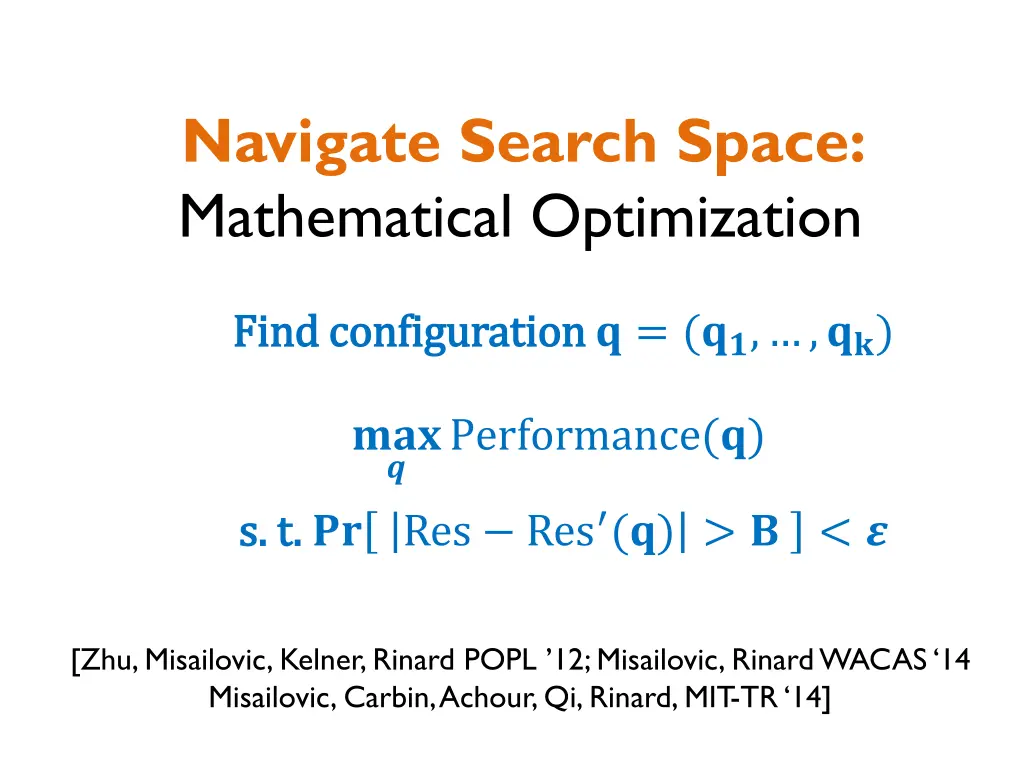 navigate search space mathematical optimization