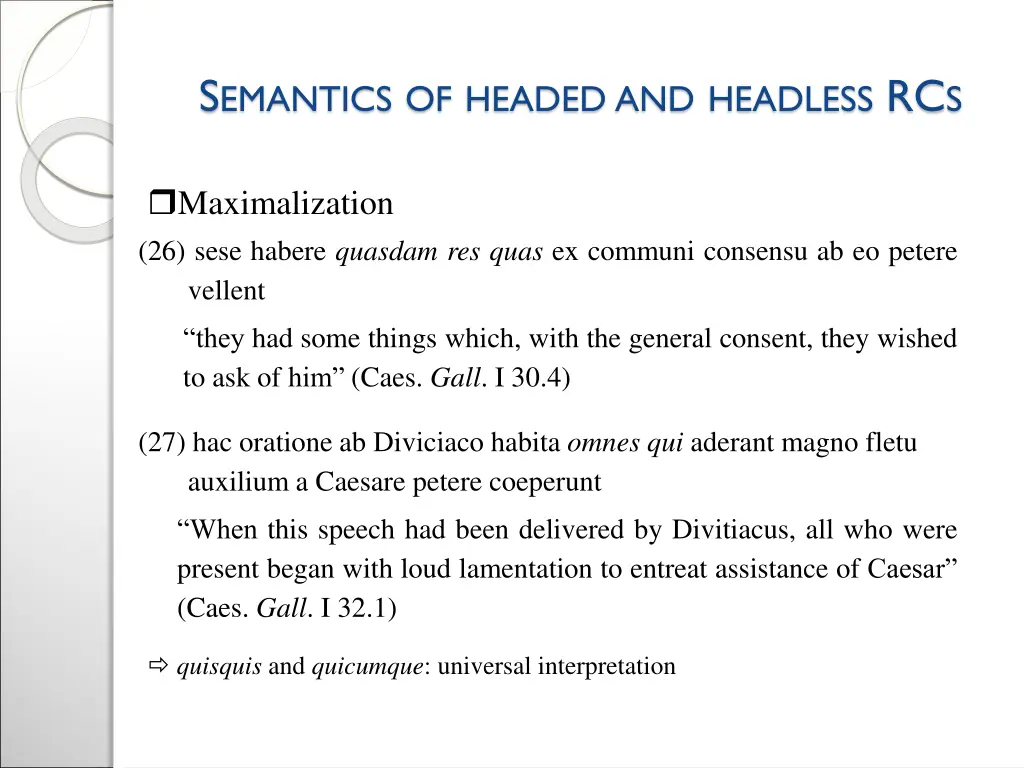 s emantics of headed and headless rc s 4