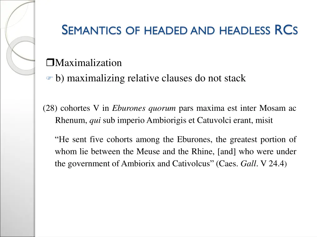 s emantics of headed and headless rc s 5