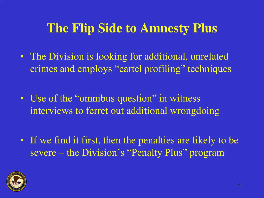 the flip side to amnesty plus