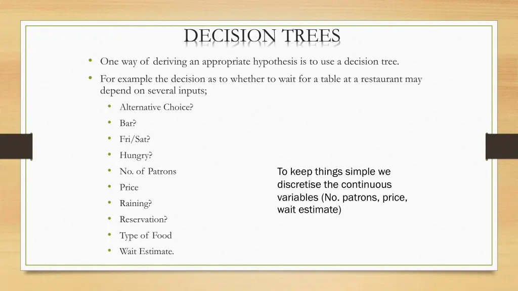 decision trees