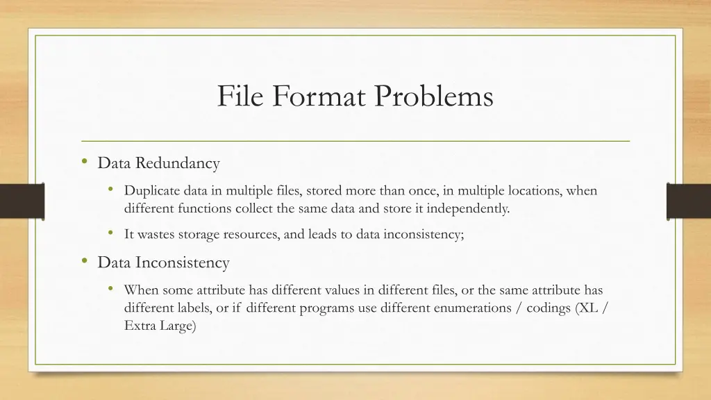 file format problems