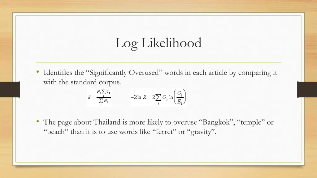 log likelihood