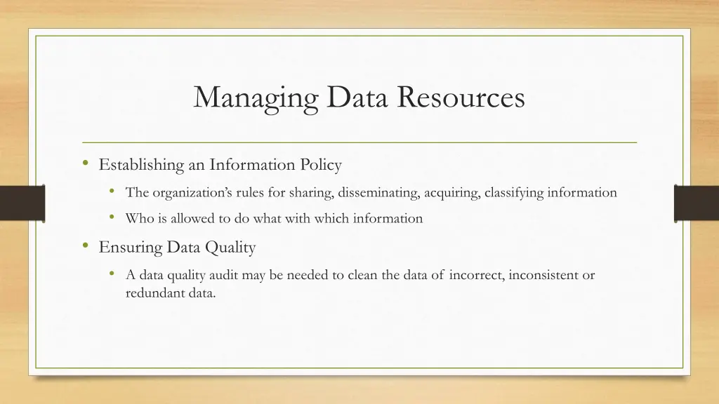 managing data resources