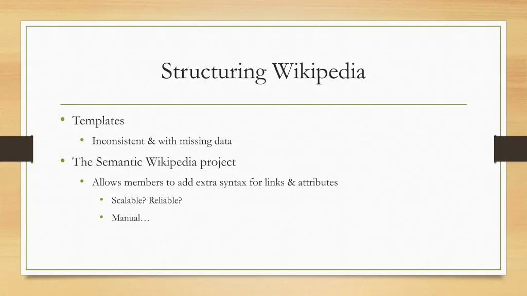 structuring wikipedia