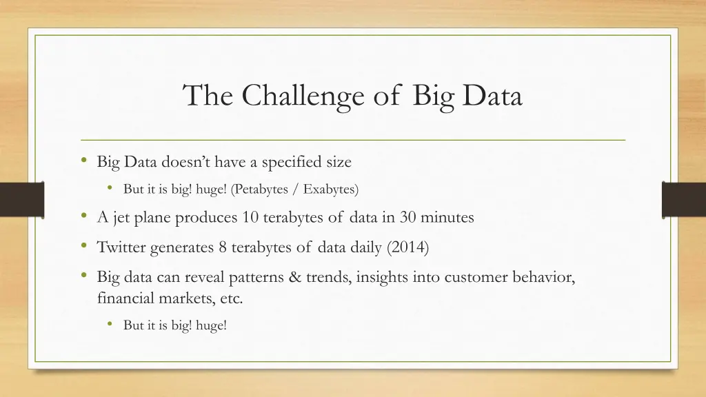 the challenge of big data 1