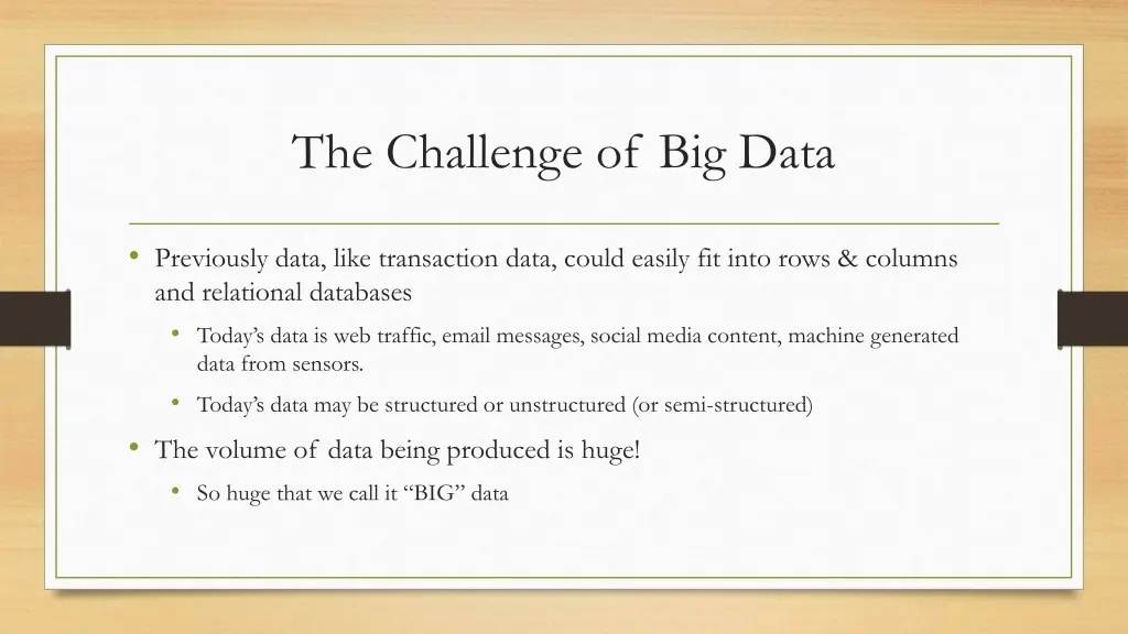 the challenge of big data