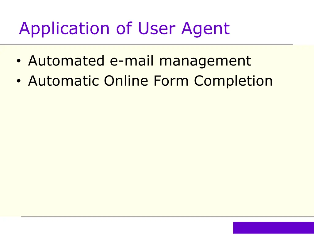 application of user agent