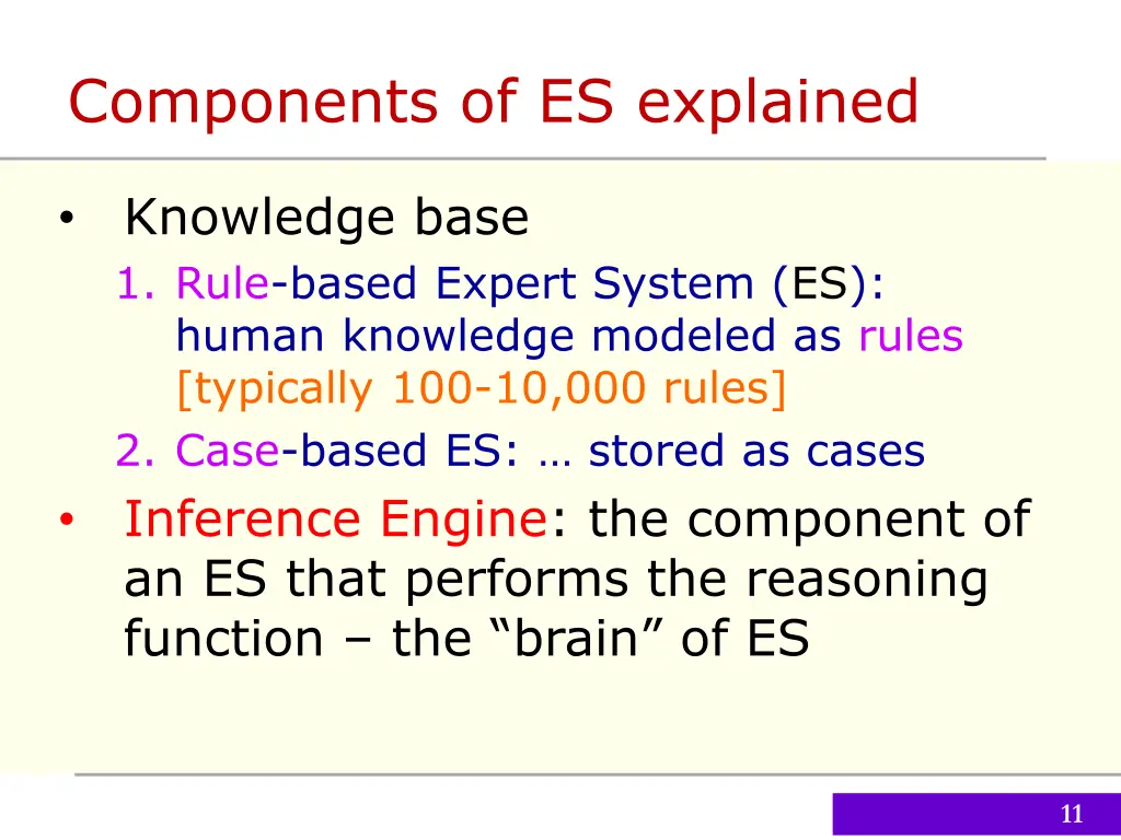 components of es explained