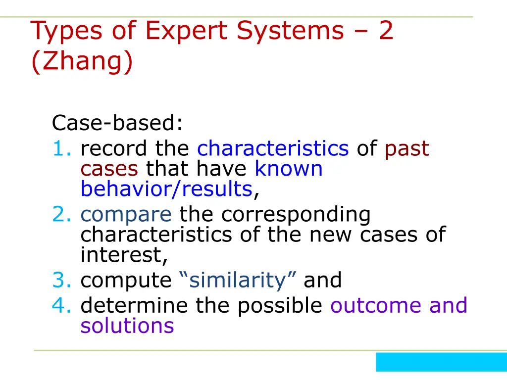 types of expert systems 2 zhang