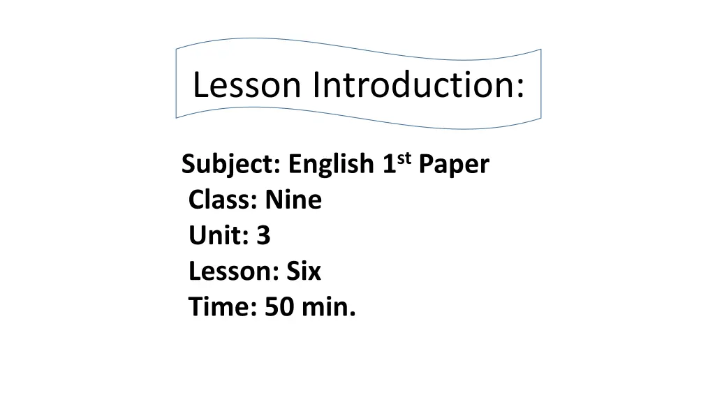 lesson introduction