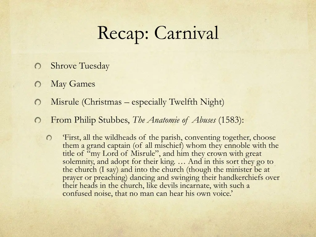 recap carnival